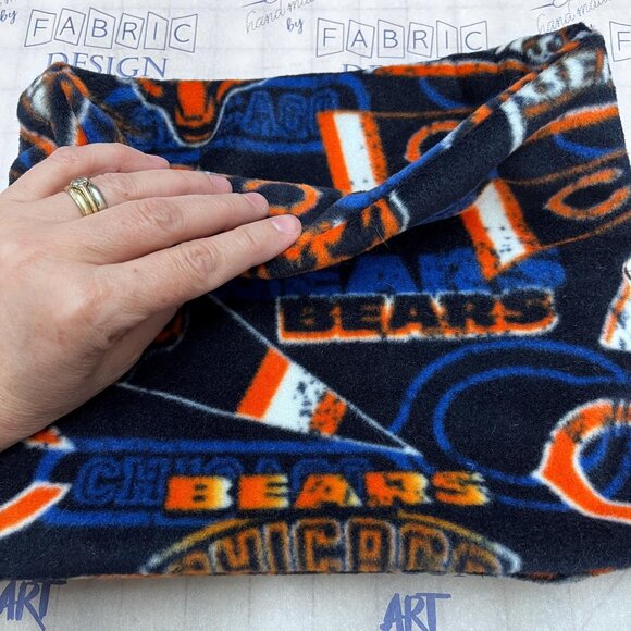 NFL Chicago Bears fan Fleece Neck Gaiter: Handmade Scarf Warmer vintage style te - Picture 2 of 5